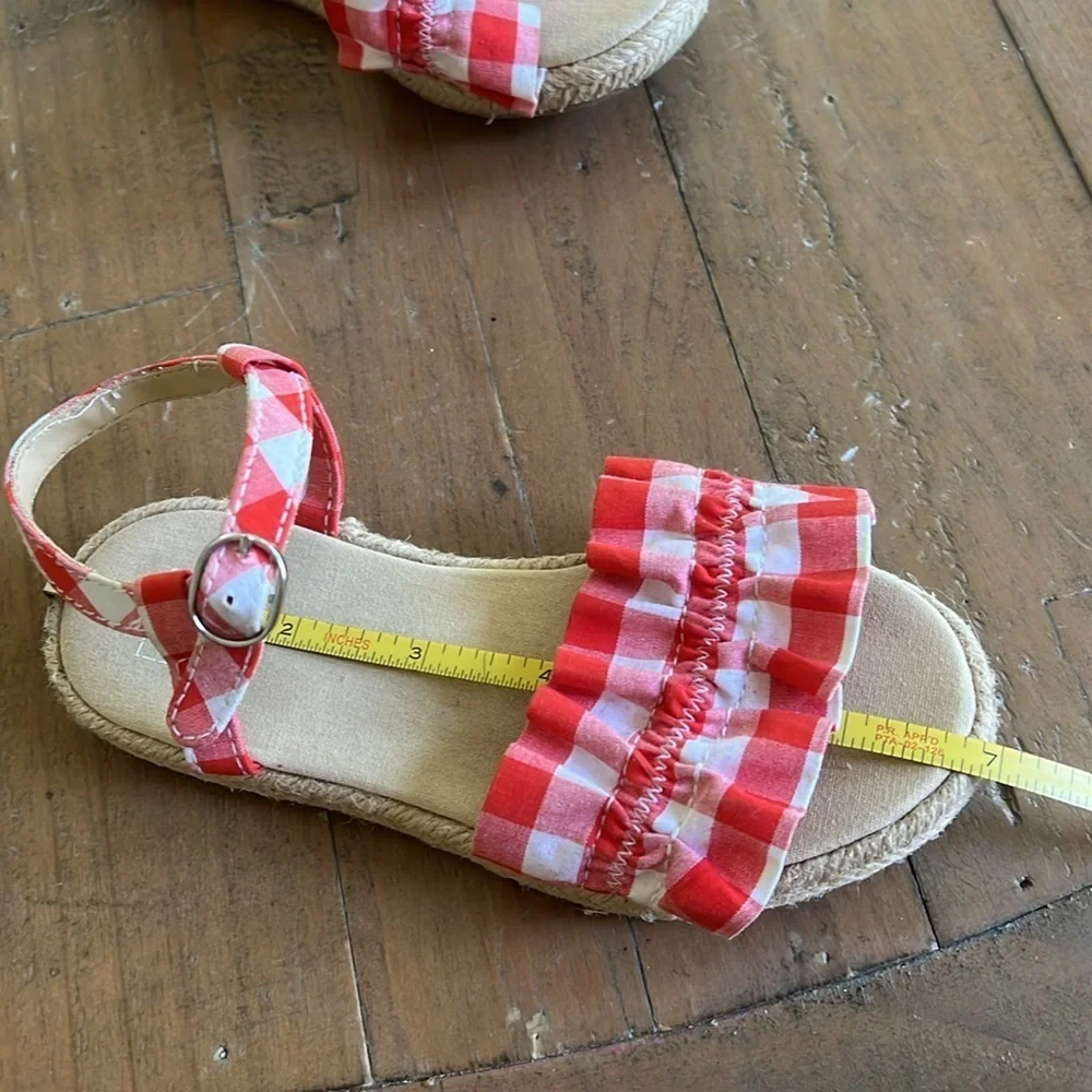 Janie and jack red plaid espadrille sandals